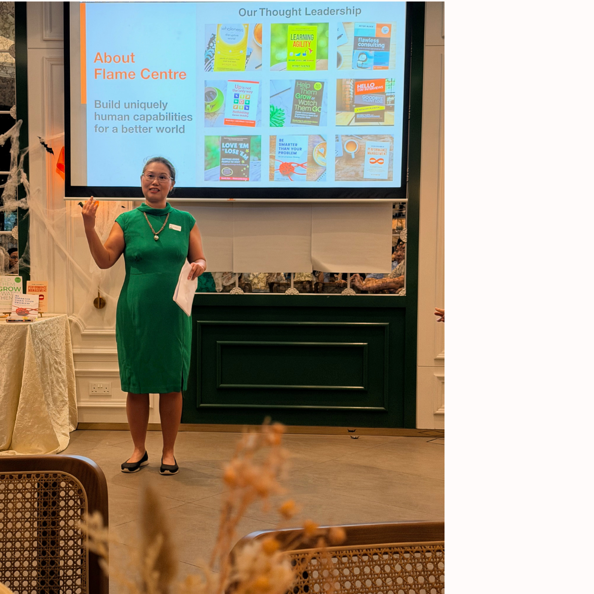 Wendy presenting at an organization